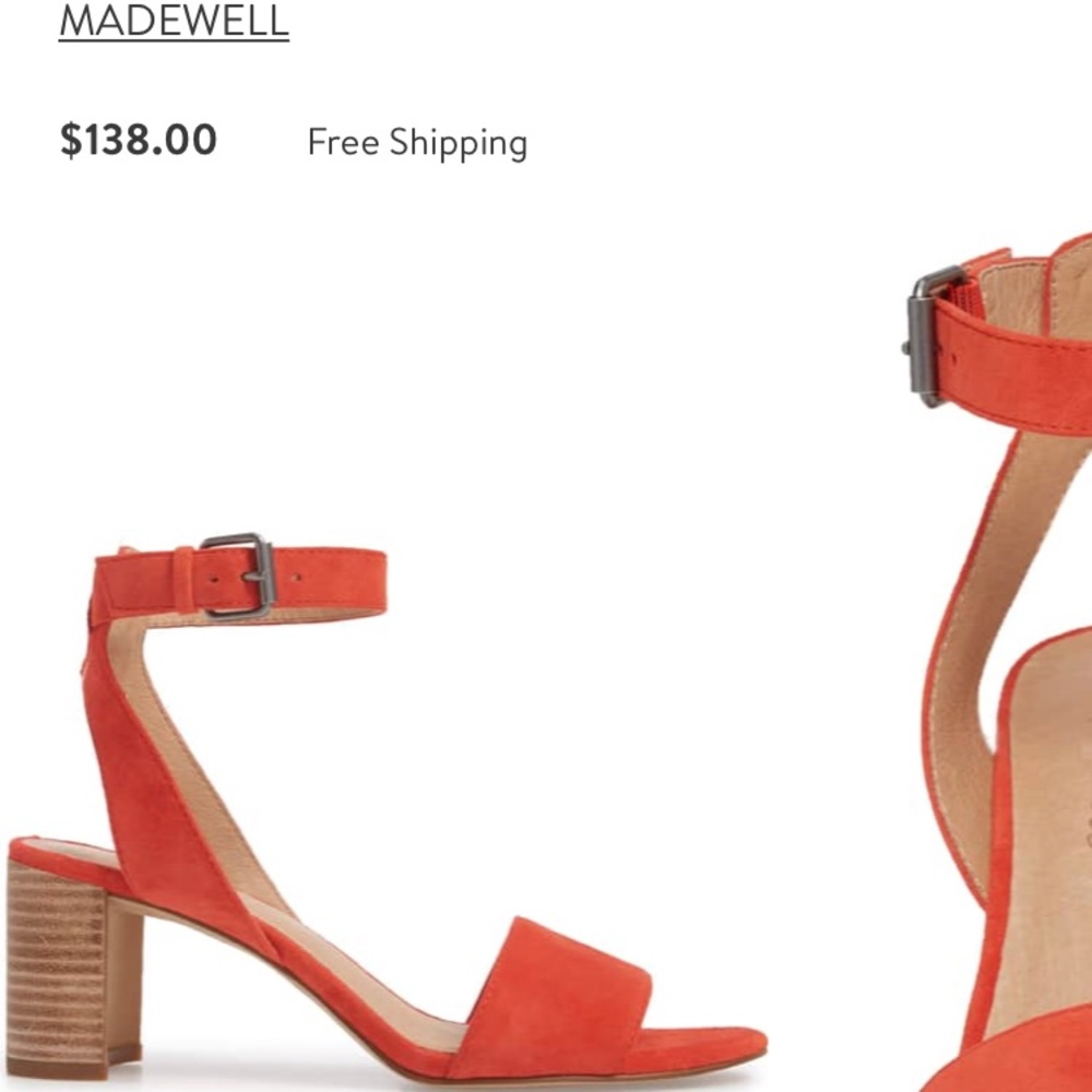 Madewell The Claudia Sandal Size 8 Red